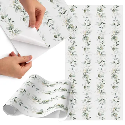 Zdjęcie produktu dla Folia do mebli 75 x 150 cm – folia samoprzylepna do mebli – folia samoprzylepna – folia do mebli – folia do mebli kuchennych – folia samoprzylepna do kuchni – folia do szafek – wodoodporna – zmywalna – samoprzylepna – bez pęcherzyków powietrza – usuwalna bez śladów – motyw roślinny