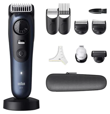 Image de TONDEUSE ET TRIMMEUR À BARBE BRAUN, modèle AIO7540, tout-en-un, couleur : bleu foncé