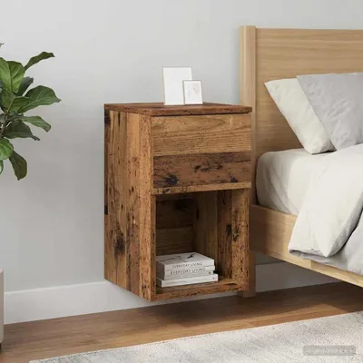 Image de vidaXL Armoire de lit, 2 pièces, bois de récupération, 29 x 31,5 x 49 cm, panneau de fibres de bois