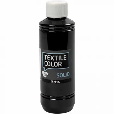 Image de Couvrir la peinture pour textile - noir, 250 ml