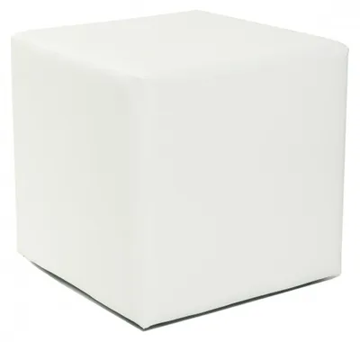 Produktbild von Kubus I Sitzwürfel Hocker Kunstleder Sitzhocker 45x45x45 cm weiß modern