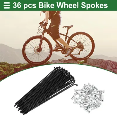 Image de Rayons De Vélo Universels Pour Roue De Vélo 14G 138Mm En Acier Au Carbone Noir 1 Ensemble