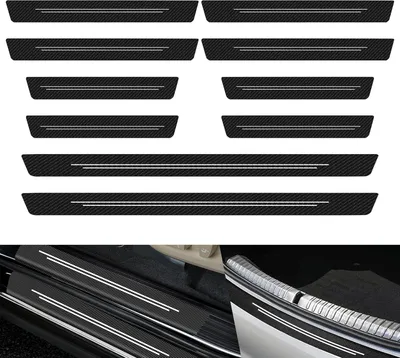 Produktbild von Türschweller Schutzleisten, 10-teilig, Carbonfaser, für Auto vorne und hinten