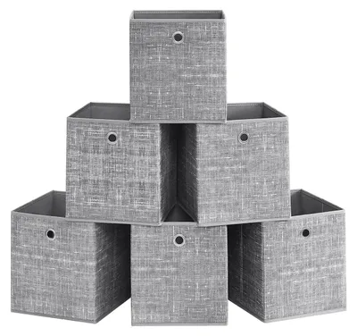 Produktbild von 6-teiliges Aufbewahrungsbox-Set grau meliert – Organizer aus Pappe – 26 x 26 x 28 cm