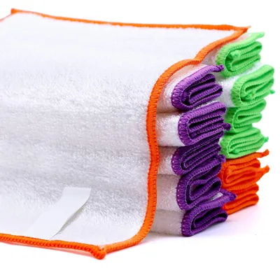 Produktbild von Omgoods – Set mit 12 wiederverwendbaren Bambustüchern, 23 x 18 cm, für Küche und Badezimmer