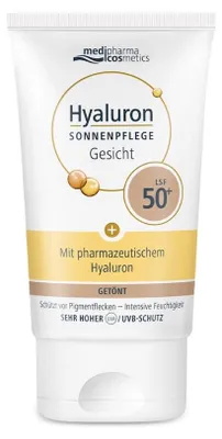 Produktbild von Medipharma Cosmetics Hyaluron Sonnenpflege Gesicht getönt LSF 50+, 50 ml Creme