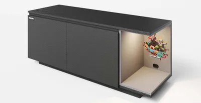 Produktbild von MINECRAFT - TV-Möbel, Lowboard, Konsolen-Regal, Gaming Möbel mit dunklem Design und Beleuchtung