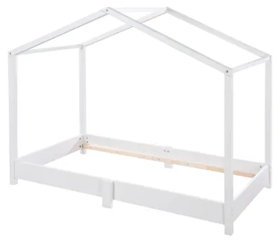 Produktbild von roba Hausbett 70 x 140 cm - Bodenbett für Kinder nach Montessori Prinzip - Erweiterbar durch Lattenrost, Matratze und Hausbettbezug