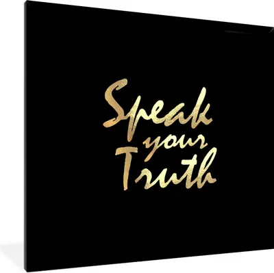 Produktbild von MuchoWow® Gerahmtes Poster Zitat - Wahrheit - Gold 40x40 cm - Poster mit Schwarzem Bilderrahmen Wandposter Rahmen Foto Bilder - Mit Rahmen - Wanddekoration Schlafzimmer