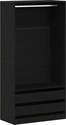 Image de vidaXL Armoire avec étagère noir aspect chêne 100 x 50 x 200 cm