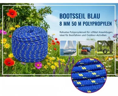 Productafbeelding van Ankerlijn, draagkracht 420 kg, veelzijdig inzetbaar voor buitengebruik, blauw
