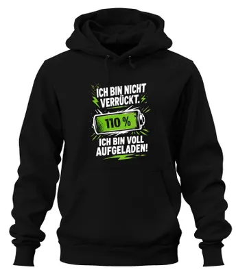Productafbeelding van Ik ben niet gek. Ik ben een statement. Sarcasme hoodie, zwart, XXL