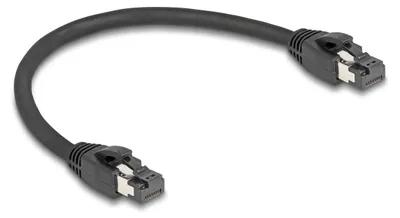 Zdjęcie produktu dla DeLOCK Kabel sieciowy RJ45 Cat.8.1 S/FTP 25 cm do 40 Gbps czarny, 0,25 m, Cat8.1, S/FTP (S-STP), RJ-45, RJ-45, Czarny