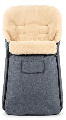 Produktbild von Baby-Joy® Fußsack KAI XL 105cm Wolle Winterfußsack Kinderwagen 6 Mon-3 Jahre - Farbe: L99 Leinenlook Dunkelgrau, KI-generiertes Bild
