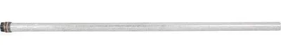 A long, cylindrical metal rod with a threaded end, presented against a white background.