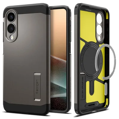 Image de Etui SPIGEN TOUGH ARMOR compatible avec MagSafe pour SAMSUNG S25 Edge gunmetal
