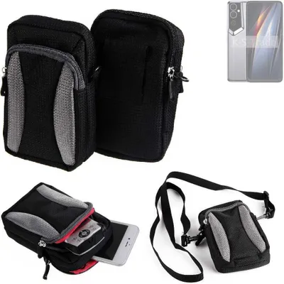 Produktbild von K-S-Trade Holster Schutz Hülle kompatibel mit Tecno Pova Neo 2 5G Handy Hülle Gürteltasche Umhängetasche mit Zusatzfach schwarz