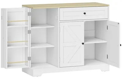 Obrázok produktu pre Komoda v rustikálnom štýle s posuvnými dvierkami | Farba: biela | Rozmery: 100 x 40 x 81 cm