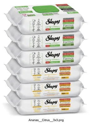 Produktbild von Sleepy Easy Clean Oberflächenreinigungstücher – 3x100 Gelb + 3x100 White Soap | Universalputztücher