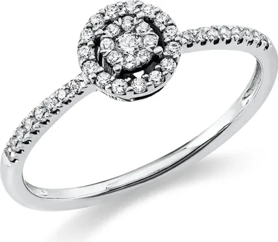 Produktbild von Ring aus 585 Gold Weißgold 40 Diamanten 0,2ct TW-SI Ø6,5mm Innenumfang 52mm  Ø16.6mm