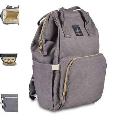 Produktbild von Cangaroo Kinderwagentasche Amelia, Rucksack Hauptfach, Seitenfächer Tragegriffe grau