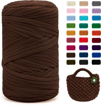 Produktbild von Dickes Polyester-Häkelgarn 400 g / 120 m, ideal für Taschen, Körbe, Teppiche und Heimdekoration.