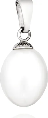 Produktbild von NKlaus Kettenanhänger Süsswasserperle 925 Silber 12x9mm Damen Perlenanhänger Amulett 13618