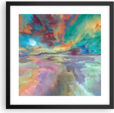 Produktbild von Gerahmtes Poster - Schwarzer Rahmen - Abstraktion modern - 40x40 cm - Wand Bild - Wanddeko - Wandbilder - Kunstposter - Wandposter - Bilderrahmen - Bilder - Kunstdruck - Wandbild - P2BAC40x40-4027