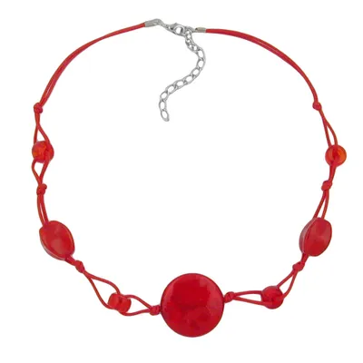 Produktbild von Kette Scheibe koralle-seidig rot 45 cm