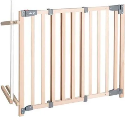 Image de Barrière de Sécurité Bébé, Escalier, Roba Safety Up, 93.5 à 120.5 cm, Bois Naturel, Vissage
