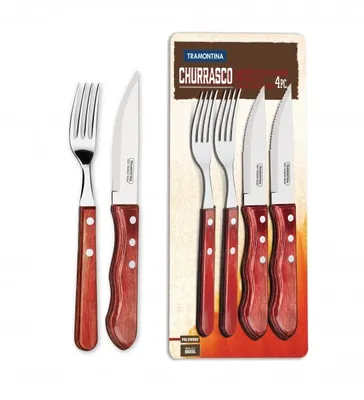 Produktbild von Steakbesteck-Set 4tlg. aus rotem Holz