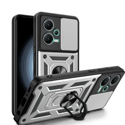 Produktbild von Outdoor Hülle Xiaomi Redmi Note 12 5G / Poco X5 5G Handyhülle mit Kameraschutz Silber