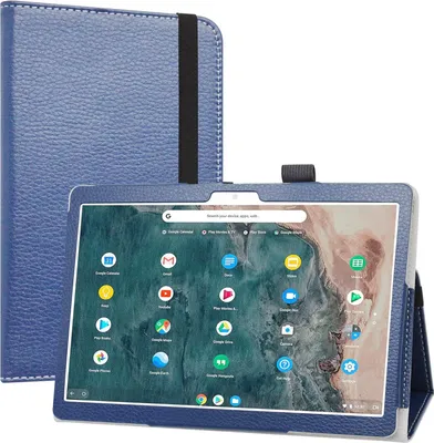 Image de Étui pour tablette Archos T96 9,6 pouces, bleu marine, similicuir, avec support, étui léger