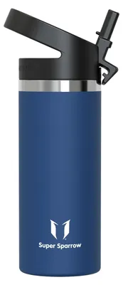 Productafbeelding van Sparrow kinderfles, roestvrij staal, 500 ml, thermosfles met rietje