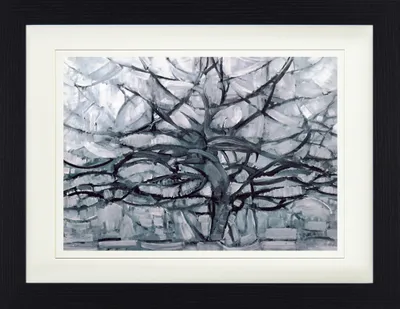 Produktbild von Piet Mondrian Gerahmtes Bild Mit Edlem Passepartout | Wand-Bilder | Im Bilderrahmen - Der Graue Baum, 1912 (30 x 40 cm)
