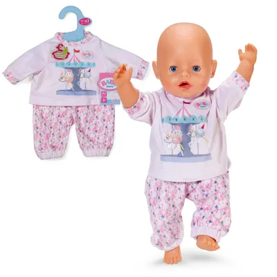 Produktbild von BABY born Schlafanzug mit langärmligen Shirt und bunter Leggins für 43cm Puppen