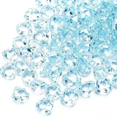 Imagen del producto de Piedras de cristal decorativas, de color azul claro, 600 unidades, para decoración de eventos