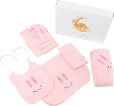 Produktbild von Baby Geschenk Set 5-teilig - Geschenkbox - 0-12 Monate Rosa