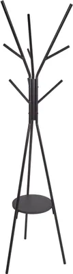 Produktbild von BELIANI schwarzer Metall-Garderobenständer, 181 cm, mit Regal, freistehender Jackenständer, industrielles, modernes, dekoratives Akzentstück, Flur-Accessoires