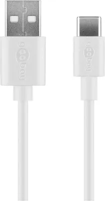 Produktbild von USB-C Lade- und Synchronisationskabel für alle Geräte mit USB-C Anschluss, weiß 2 Meter