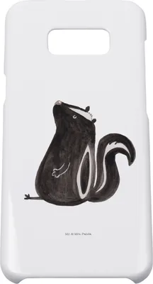 Produktbild von Mr. & Mrs. Panda Samsung Galaxy S8 plus Handyhülle  Stinktier Sitzen - Weiß - Geschenk, Handy Case, Hülle, Raubtier, Cover, Besserwisser, Spruch, Büro, Stinker