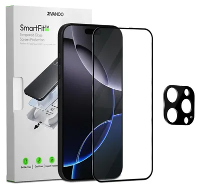 Produktbild von 1-Pack iPhone 16 Pro Displayschutzfolie & 1-Pack Kameraschutz - Gehärtetes Glas | [Automatische Installation] - Blasenfrei