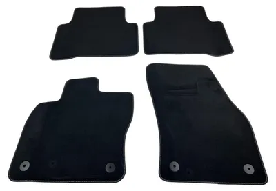 Immagine prodotto di Tappetini per auto VW Touran, 2 pezzi, in velluto nero con bordi argentati