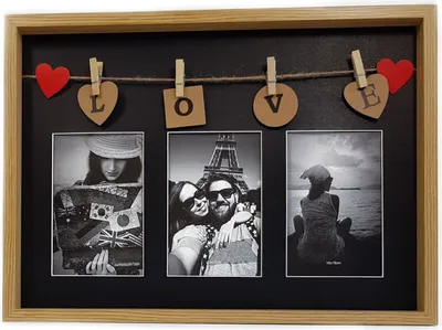 Produktbild von Fotohalter Love 40,5x29,5cm Memoboard Fotowand Bilderhalter Memowand Wandbild