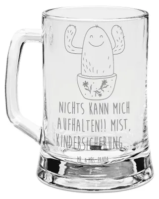 Produktbild von Mr. & Mrs. Panda Seidel Kaktus Happy - Transparent - Geschenk, Kakteen, Krug, Humpen, Gravur Bierkrug, Spruch, Motivation, Familie, Glas, Ausbildung, Kollege, Glaskrug