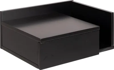 Produktbild von Nachttisch mit Schublade in Schwarz - 1 Stück - B 40 x H 165 x T 32 cm - kleines Nachttisch zur Wandmontage - griffloses Wandregal - modernes Nachttisch