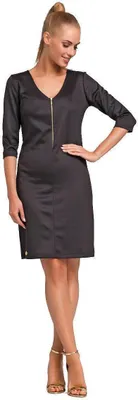 Produktbild von Klassisches Minikleid 3/4 Arm Tunika Top; Schwarz M/38