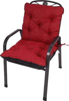 Produktbild von TexDeko® Ecolen Niedriglehner Auflage für Gartenstuhl 100x50cm Leinenstruktur hochwertig gepolstert UV-beständig & wasserabweisend (Bordeaux)