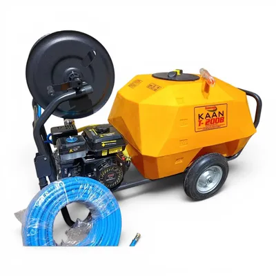Produktbild von Benzin Schubkarren-Sprühgerät 200 L PRO | 7 PS Motor | 50 m Schlauch + Lanze | 30 bar Druckspritze