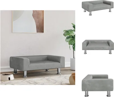 Obrázok produktu pre vidaXL Pelech pre psov Light grey 70x45x26,5 cm Velvet - Pelechy pre psov